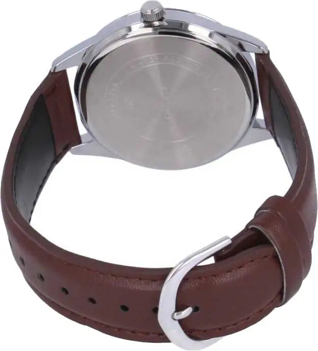 Casio analog watch mtp-v005l-7b5 brown leather strap