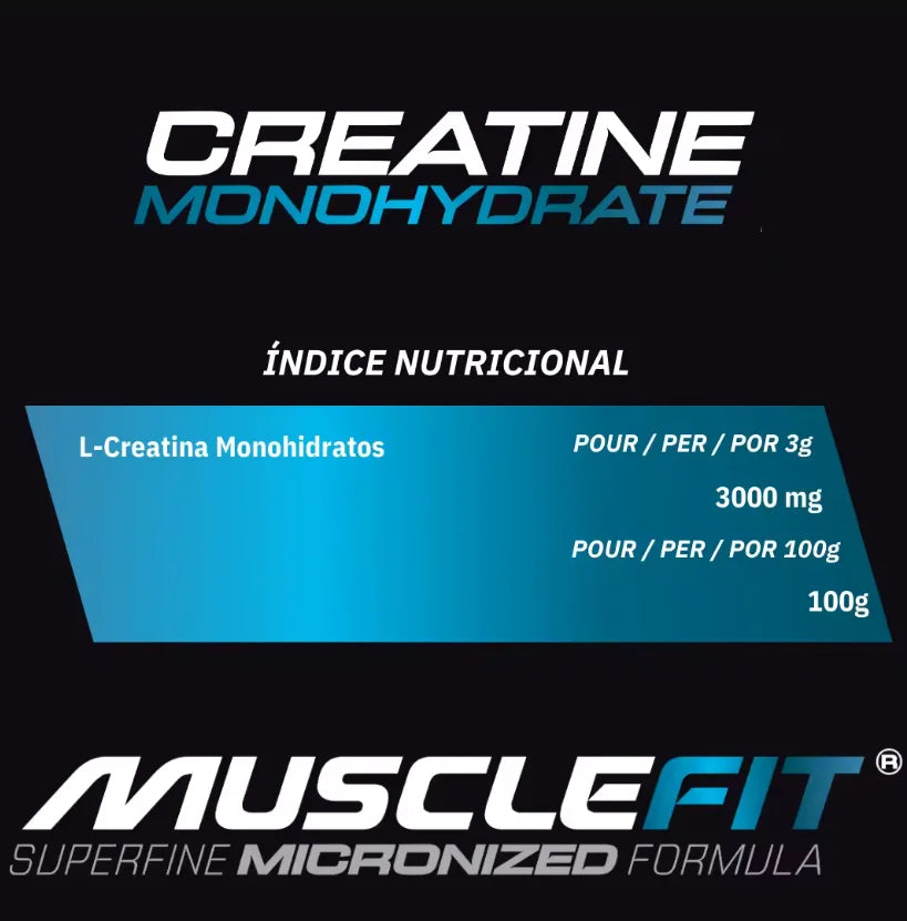 Musclefit - pack 2 x creatine micronized monohydrate 300g - increases muscle performance