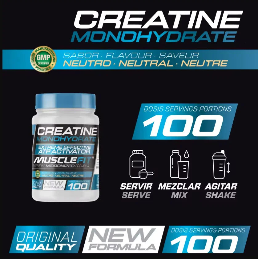 Musclefit - pack 2 x creatine micronized monohydrate 300g - increases muscle performance