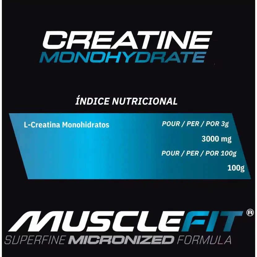 Musclefit - pack 2 x creatine micronized monohydrate 300g - increases muscle performance