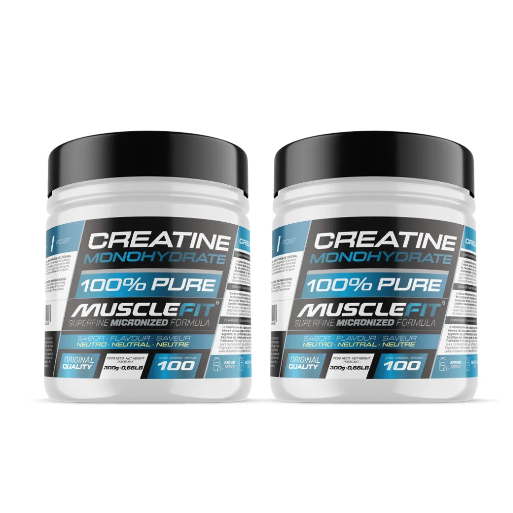 Musclefit - pack 2 x creatine micronized monohydrate 300g - increases muscle performance