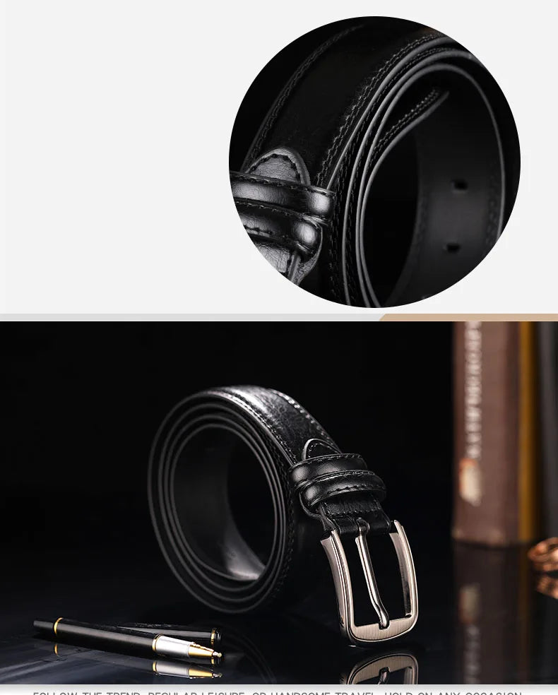 1Pc Deepeel 3.7*110-130cm Men's 2nd Cowskin Leather Belts Male Designer Business Waistband Crafts for Adults Jeans Accessories