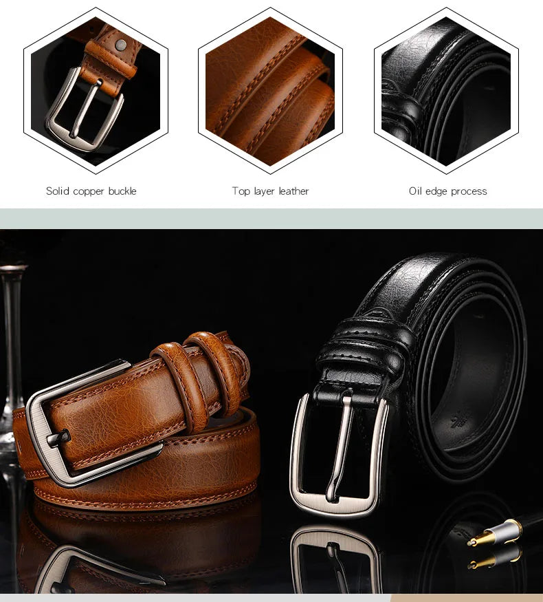 1Pc Deepeel 3.7*110-130cm Men's 2nd Cowskin Leather Belts Male Designer Business Waistband Crafts for Adults Jeans Accessories