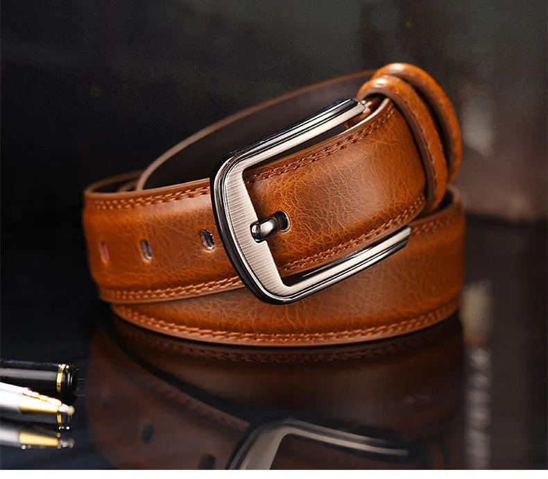 1Pc Deepeel 3.7*110-130cm Men's 2nd Cowskin Leather Belts Male Designer Business Waistband Crafts for Adults Jeans Accessories