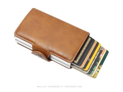 Carbon Fiber Credit Card Holder Mens Double Anti Rfid Bank Cardholder Case Wallet Metal Business Bank Minimalist Wallet Gift