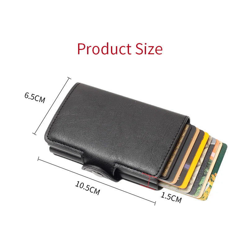 Carbon Fiber Credit Card Holder Mens Double Anti Rfid Bank Cardholder Case Wallet Metal Business Bank Minimalist Wallet Gift