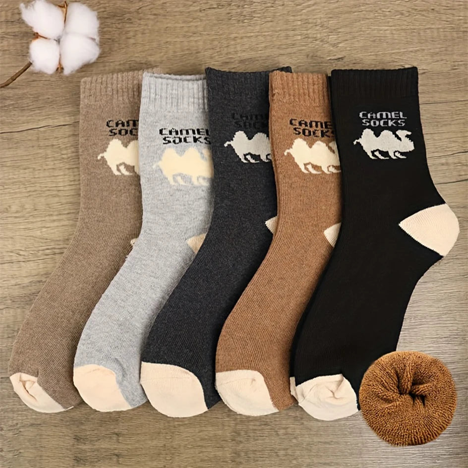 5 Pairs Men Thicken Warm Socks High Quality Casual Comfortable Soft Against Cold Snow Winter Middle Tube Women Male's Sock