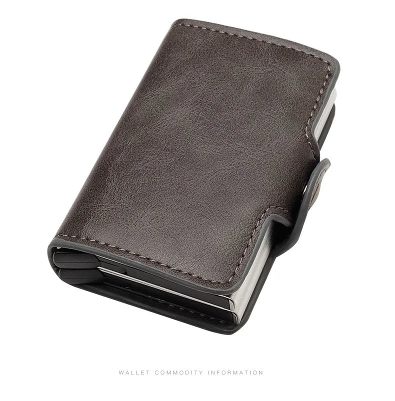 Carbon Fiber Credit Card Holder Mens Double Anti Rfid Bank Cardholder Case Wallet Metal Business Bank Minimalist Wallet Gift