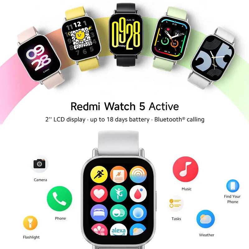 Xiaomi Redmi Watch 5 Active Smart Watch Bluetooth 5.3 Blood Oxygen Heart Rate Supports Bluetooth Voice Calls 2" LCD Display