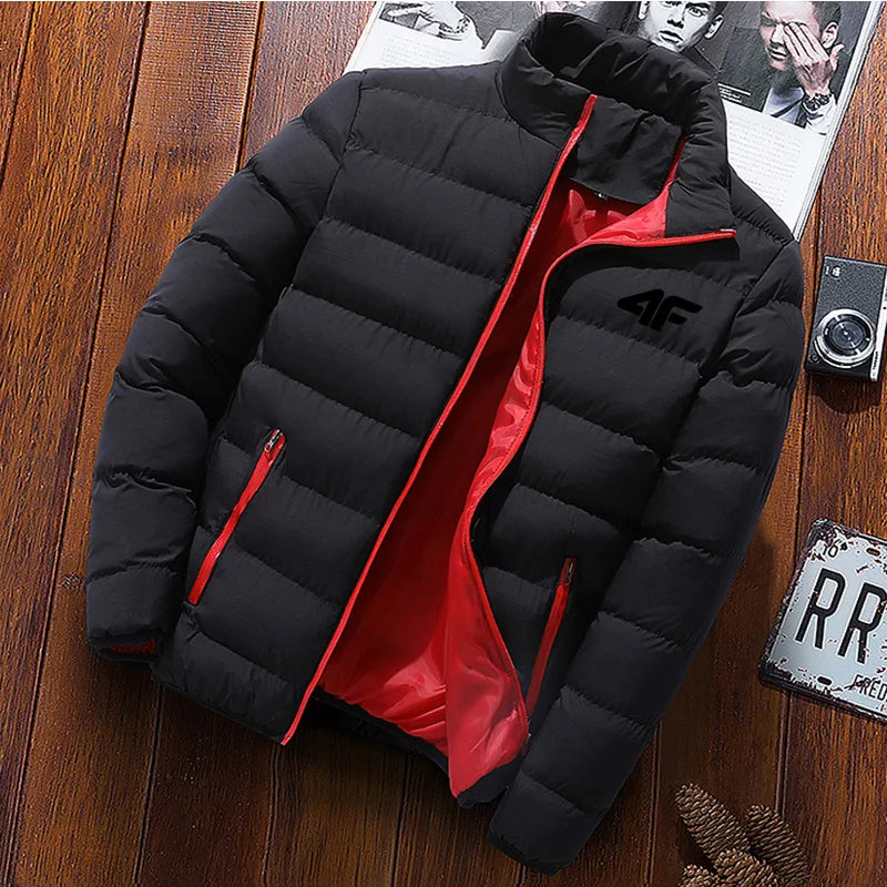2024 hot selling thick men's new warm Parker jacket winter casual men's jacket stand collar men's windproof cotton down jacket