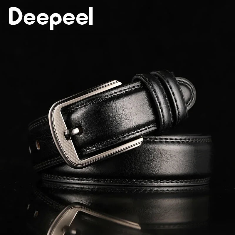 1Pc Deepeel 3.7*110-130cm Men's 2nd Cowskin Leather Belts Male Designer Business Waistband Crafts for Adults Jeans Accessories