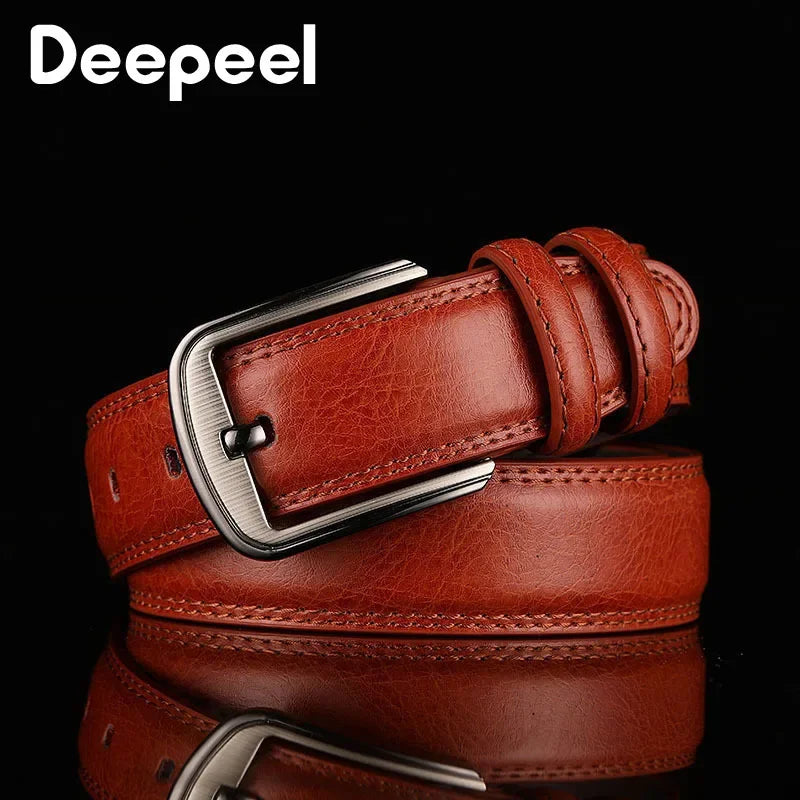 1Pc Deepeel 3.7*110-130cm Men's 2nd Cowskin Leather Belts Male Designer Business Waistband Crafts for Adults Jeans Accessories