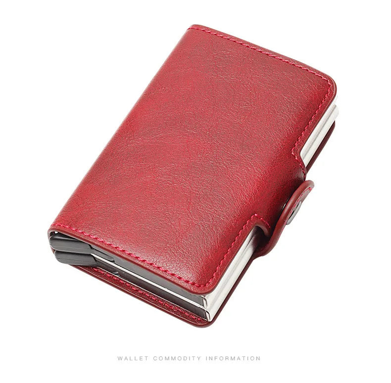 Carbon Fiber Credit Card Holder Mens Double Anti Rfid Bank Cardholder Case Wallet Metal Business Bank Minimalist Wallet Gift