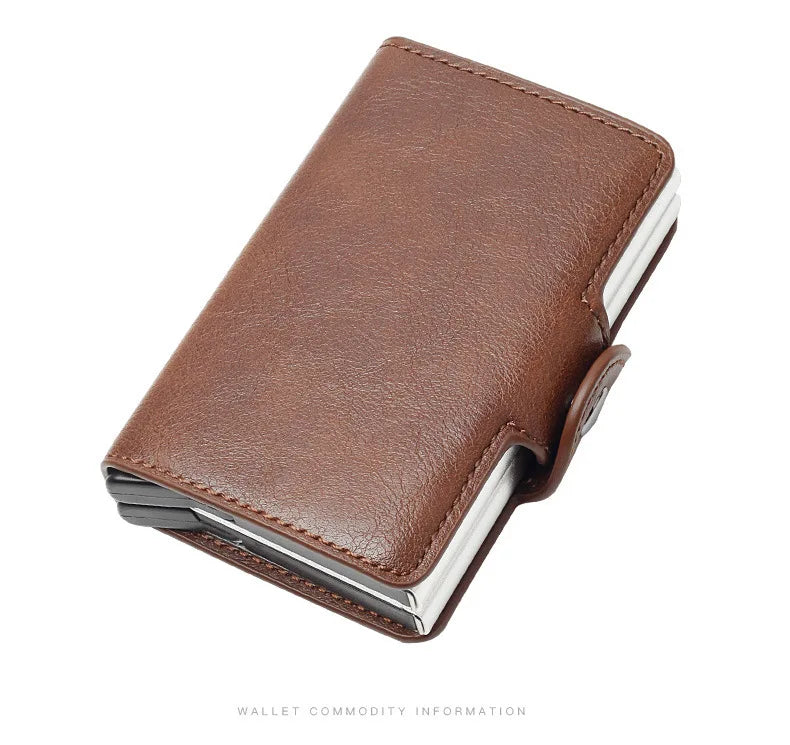 Carbon Fiber Credit Card Holder Mens Double Anti Rfid Bank Cardholder Case Wallet Metal Business Bank Minimalist Wallet Gift