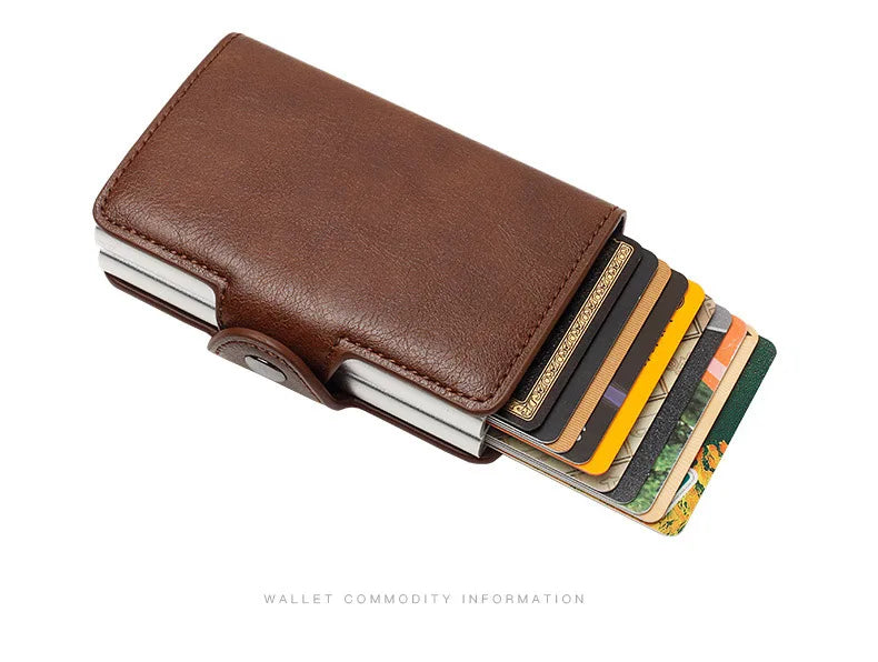 Carbon Fiber Credit Card Holder Mens Double Anti Rfid Bank Cardholder Case Wallet Metal Business Bank Minimalist Wallet Gift