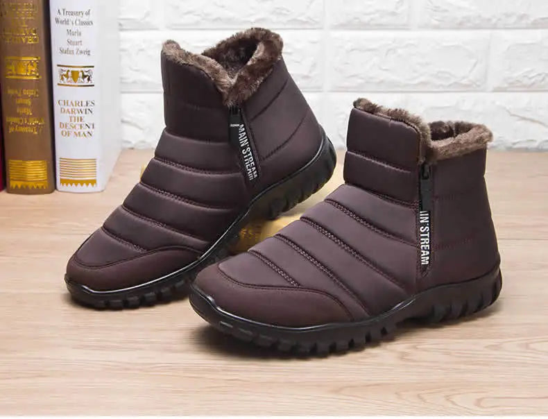 Winter shoes Men's sneakers Warm Cotton Zipper Snow Ankle Boots, Autumncasual shoes  Waterproof Snow Boots free shiping shoe