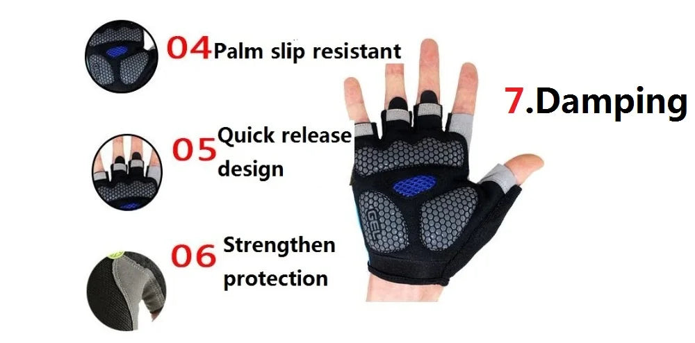 Weightlifti Gym Gloves Fitness Training Fingerless Women Men Bodybuilding Exercise Sports Gloves Cycling Anti Slip Breathable