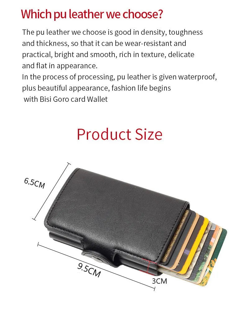 Carbon Fiber Credit Card Holder Mens Double Anti Rfid Bank Cardholder Case Wallet Metal Business Bank Minimalist Wallet Gift