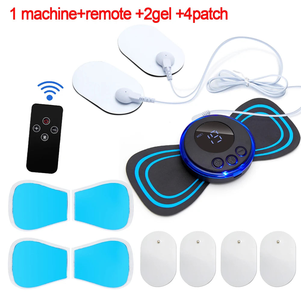 EMS Neck Massager Electric Muscle Stimulator Cervical Sticker Massage Patch Low Frequency Pulse Masajeador Pads Body Pain Relief