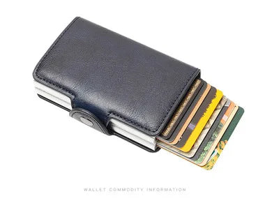 Carbon Fiber Credit Card Holder Mens Double Anti Rfid Bank Cardholder Case Wallet Metal Business Bank Minimalist Wallet Gift