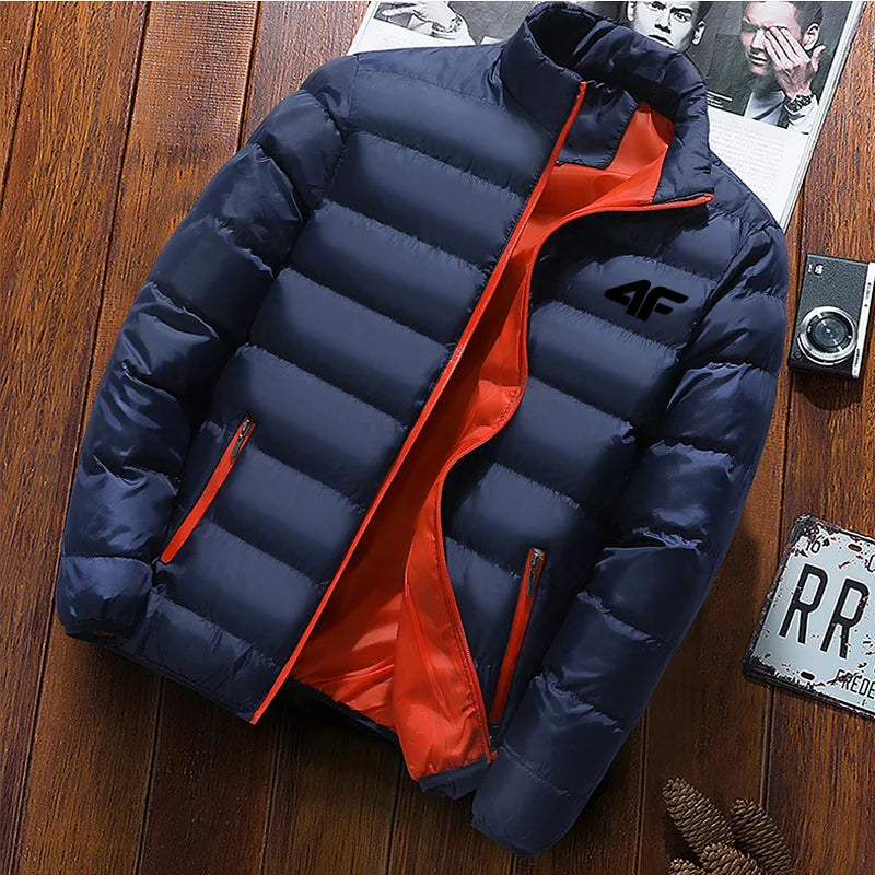2024 hot selling thick men's new warm Parker jacket winter casual men's jacket stand collar men's windproof cotton down jacket