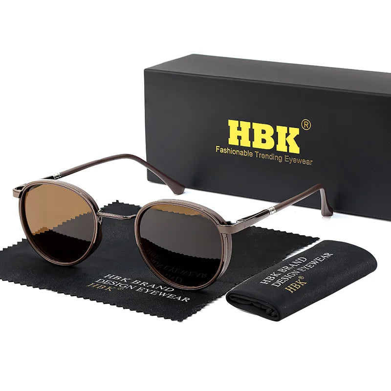 HBK Trendy and Avant-Garde Men's Polarized Sunglasses Personalized Design Fashionable Unisex UV400 Sun Glasses Ideal for Gifts