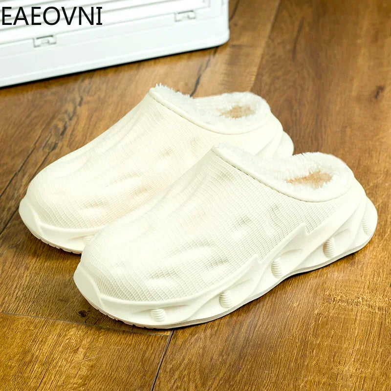 New Slippers for Men Winter Cotton Outdoor Mans Casual Men's Shoes Trendy All-match Waterproof Lightweight Non-slip Couple Shoe