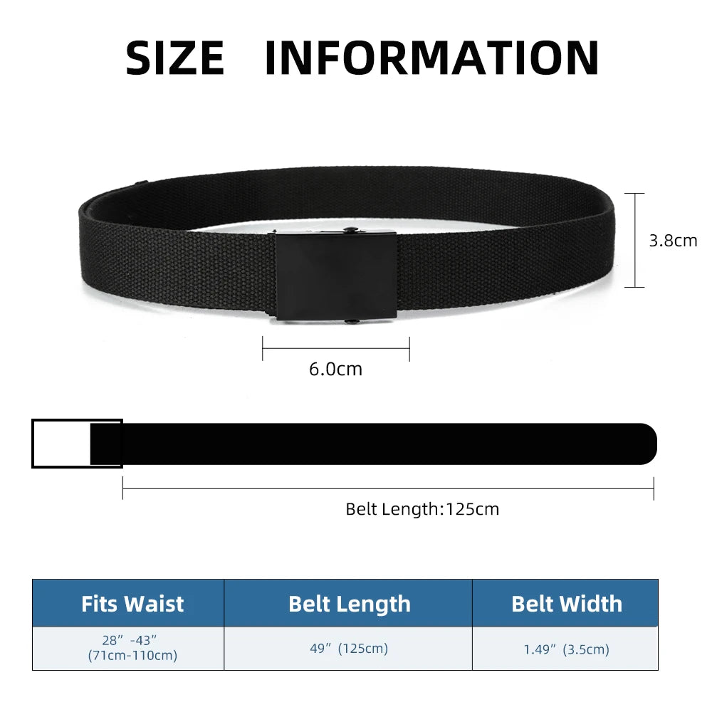 New Men Belt New Fashion Unisex Waist Belt Jeans Male Casual Luxury Canvas 3.8cm Webbing Waistband Ceinture Femme Men Belts