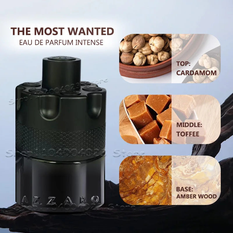 100ML Azzaro The Most Wanted Parfum Mens Cologne Luxury Perfumes For Men With 5ml Bottom Charge Perfume Refillable Bottle