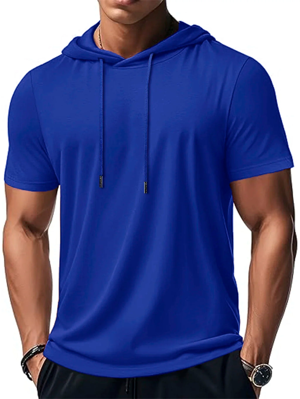 Men's Trendy And Fashionable Thin Style Breathable Loose Outdoor Running Casual Top Sports Short Sleeved T-shirt Hooded Style