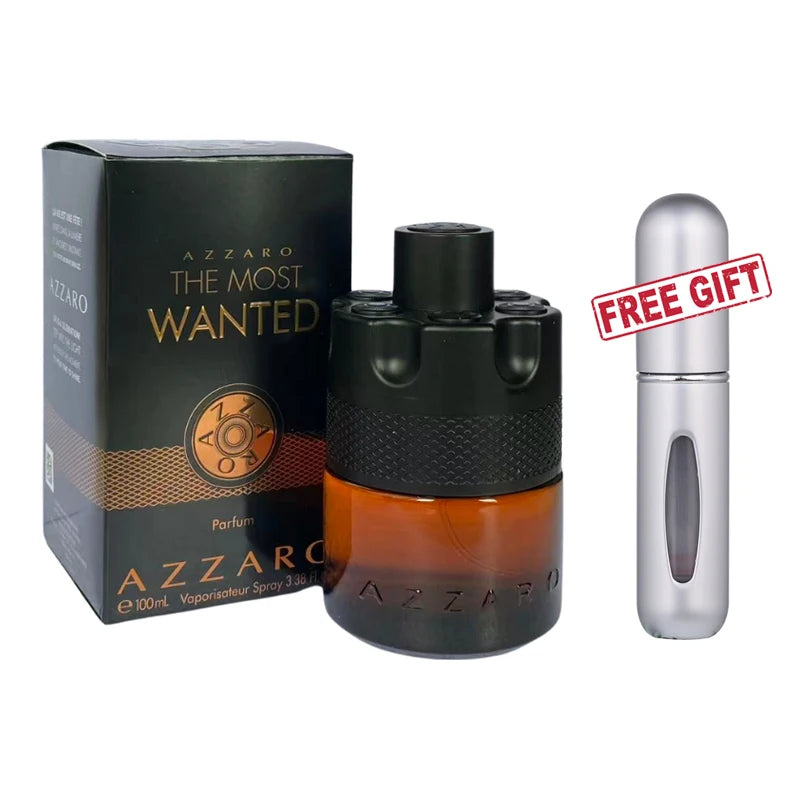 100ML Azzaro The Most Wanted Parfum Mens Cologne Luxury Perfumes For Men With 5ml Bottom Charge Perfume Refillable Bottle