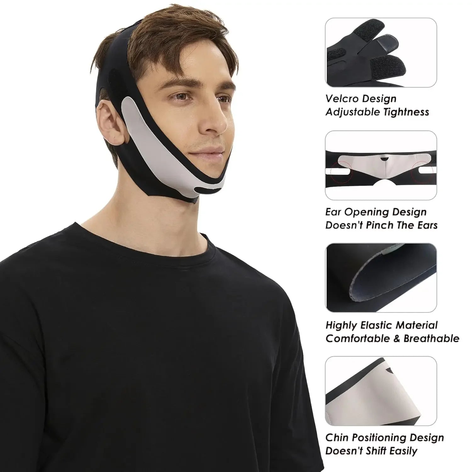 V Shaped Face Mask Chin strap for sleeping and Sagging Chin Strap for Men