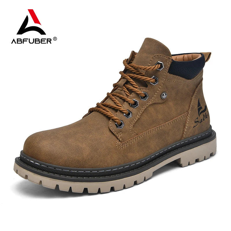 Handmade Men Boots Ankle Winter Leather Shoes Autumn Outdoor Hiking Boots Sneakers Hombres Botas High Top Footwear Anti Slip