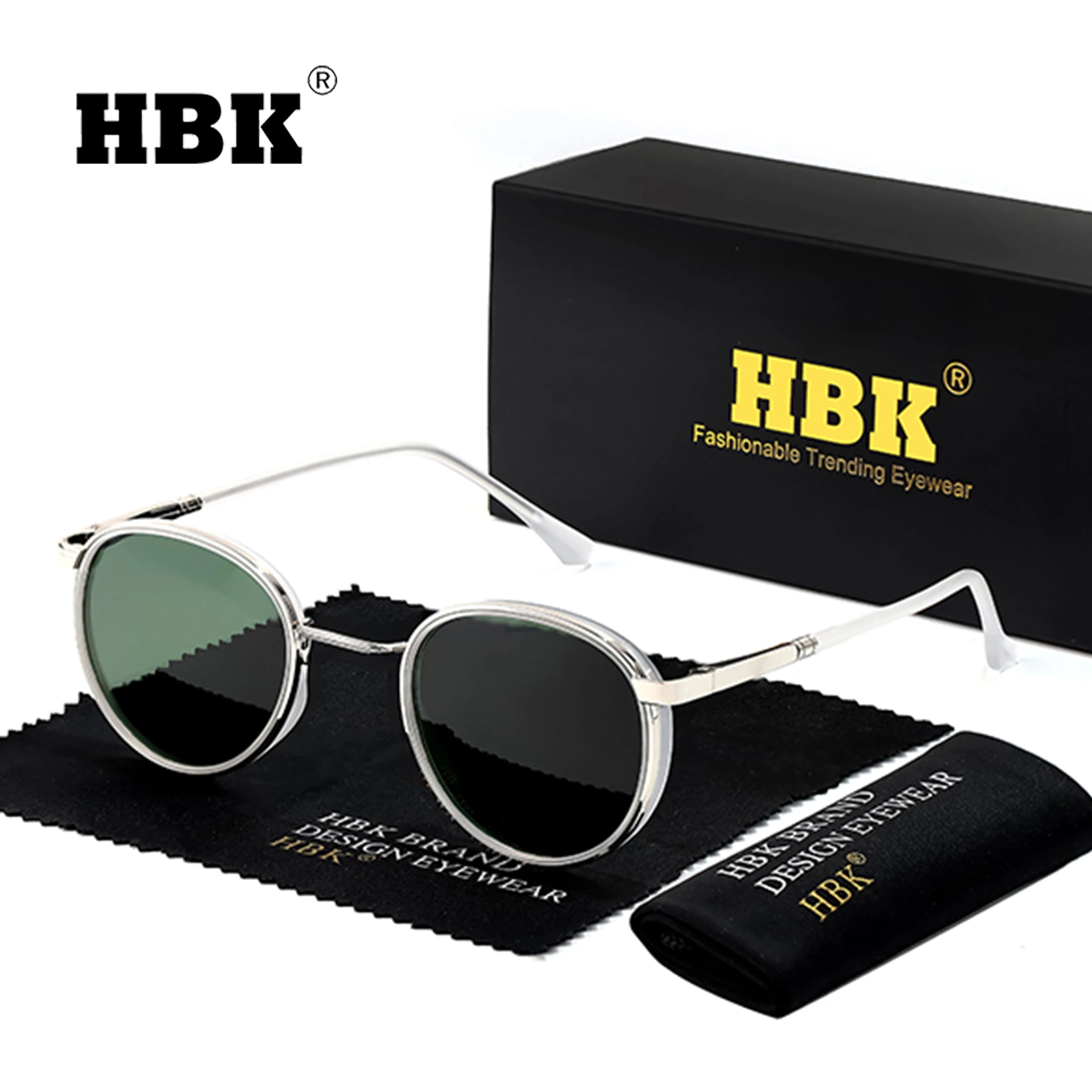 HBK Trendy and Avant-Garde Men's Polarized Sunglasses Personalized Design Fashionable Unisex UV400 Sun Glasses Ideal for Gifts