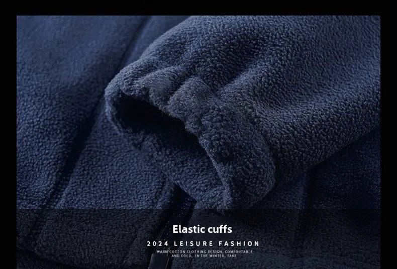 thick Fleece Padded Jacket Men's Autumn Winter Casual Anti-freezing Warm Hooded Coat Polar Cold Fleece Clothing Skiing Jackets