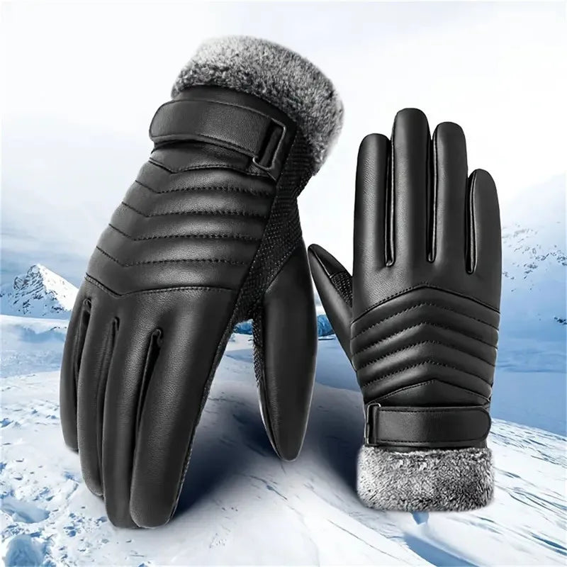 Winter -20 Degrees Cold-proof Ski Gloves Men Windproof Waterproof Keep Warm Gloves Touchscreen Anti Slip Soft Fluff Gloves