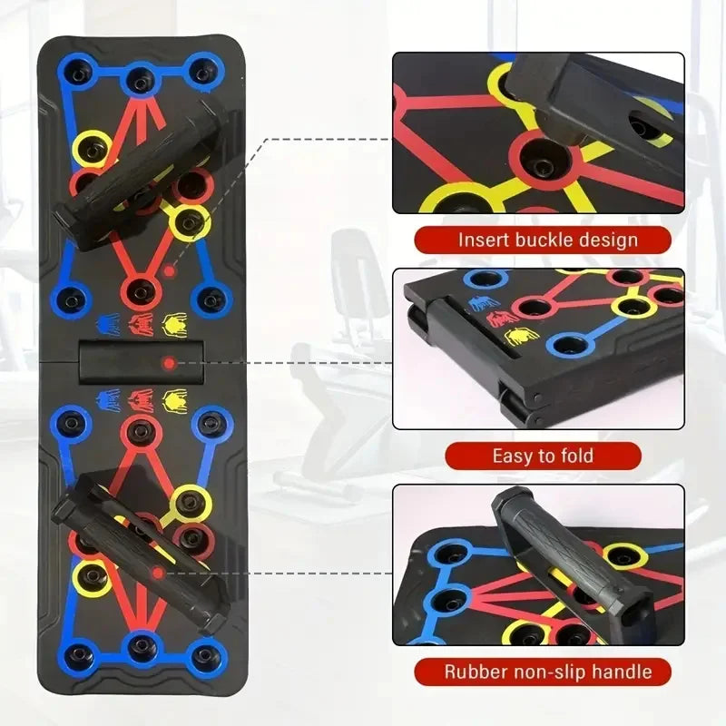 Portable Multifunctional Push-up Board - Fitness and Muscle Training Device Home Workout Set Foldable Push Up Bar Resistance