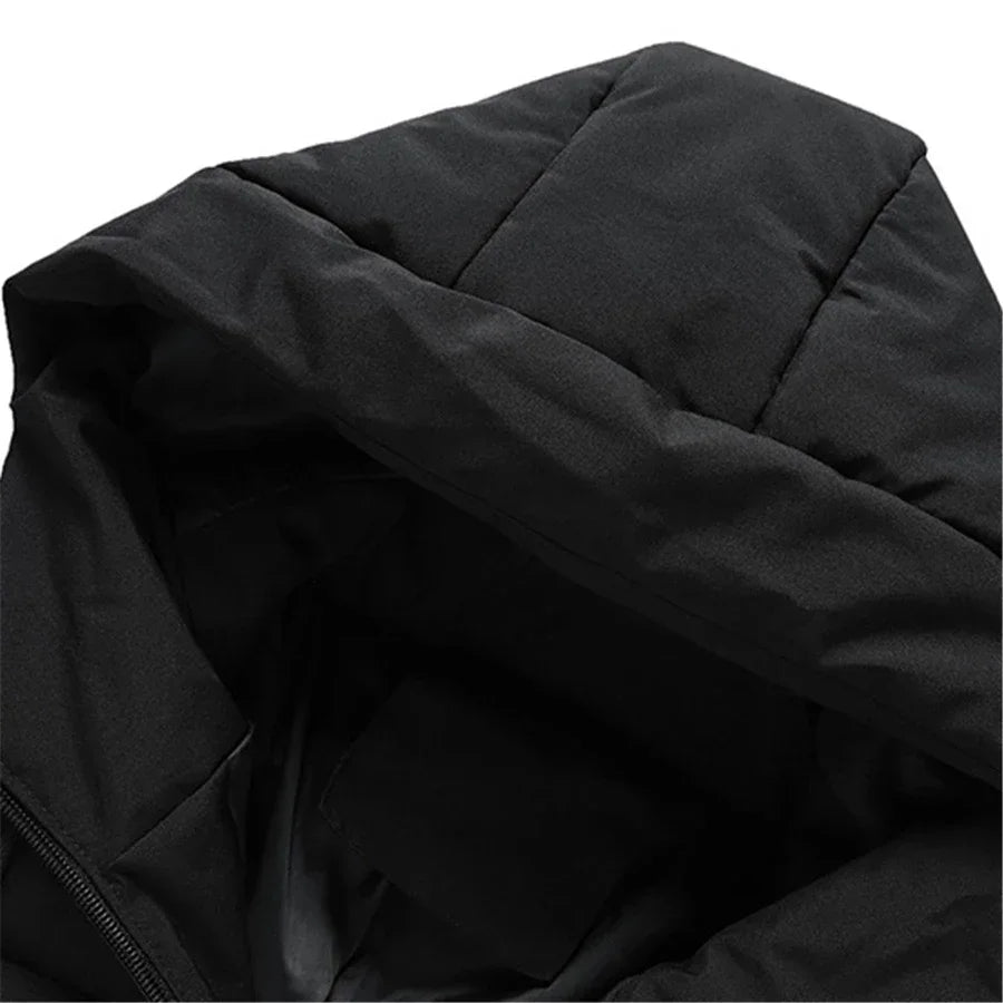 Winter Men Jacket Autumn Warm Fashion Thickened Cotton Padded Jackets Hooded Casual Coats Male Windproof Plus Size Solid Outwear