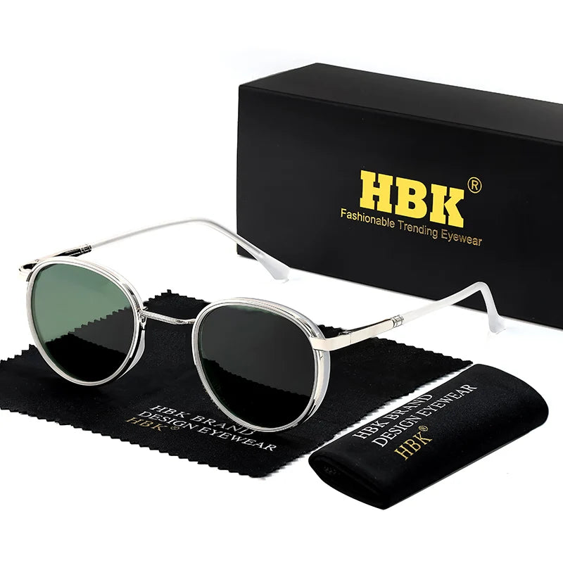 HBK Trendy and Avant-Garde Men's Polarized Sunglasses Personalized Design Fashionable Unisex UV400 Sun Glasses Ideal for Gifts
