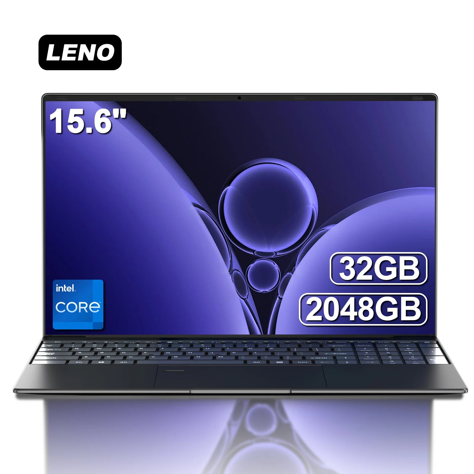 LENO 15.6"Portable Laptop 32GB DDR4 2TB SSD Intel N5095 Wntindows11 Notebook PC Gamer Office Computer with Backlit Fingerpri