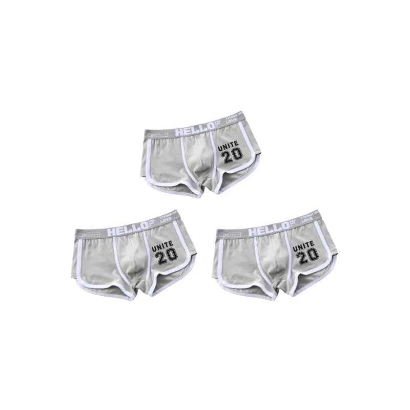 1/3pcs Men Underwear Sports Boxer Shorts Cotton Solid Color Sexy Panties Fashion Breathable  Comfortable Underpants man U Convex