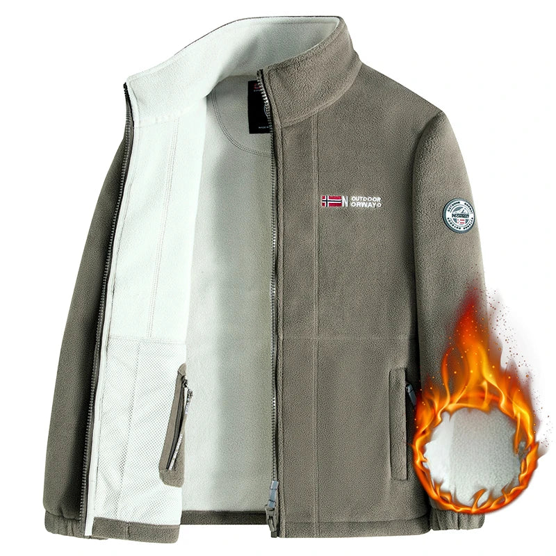 thick Fleece Padded Jacket Men's Autumn Winter Casual Anti-freezing Warm Hooded Coat Polar Cold Fleece Clothing Skiing Jackets