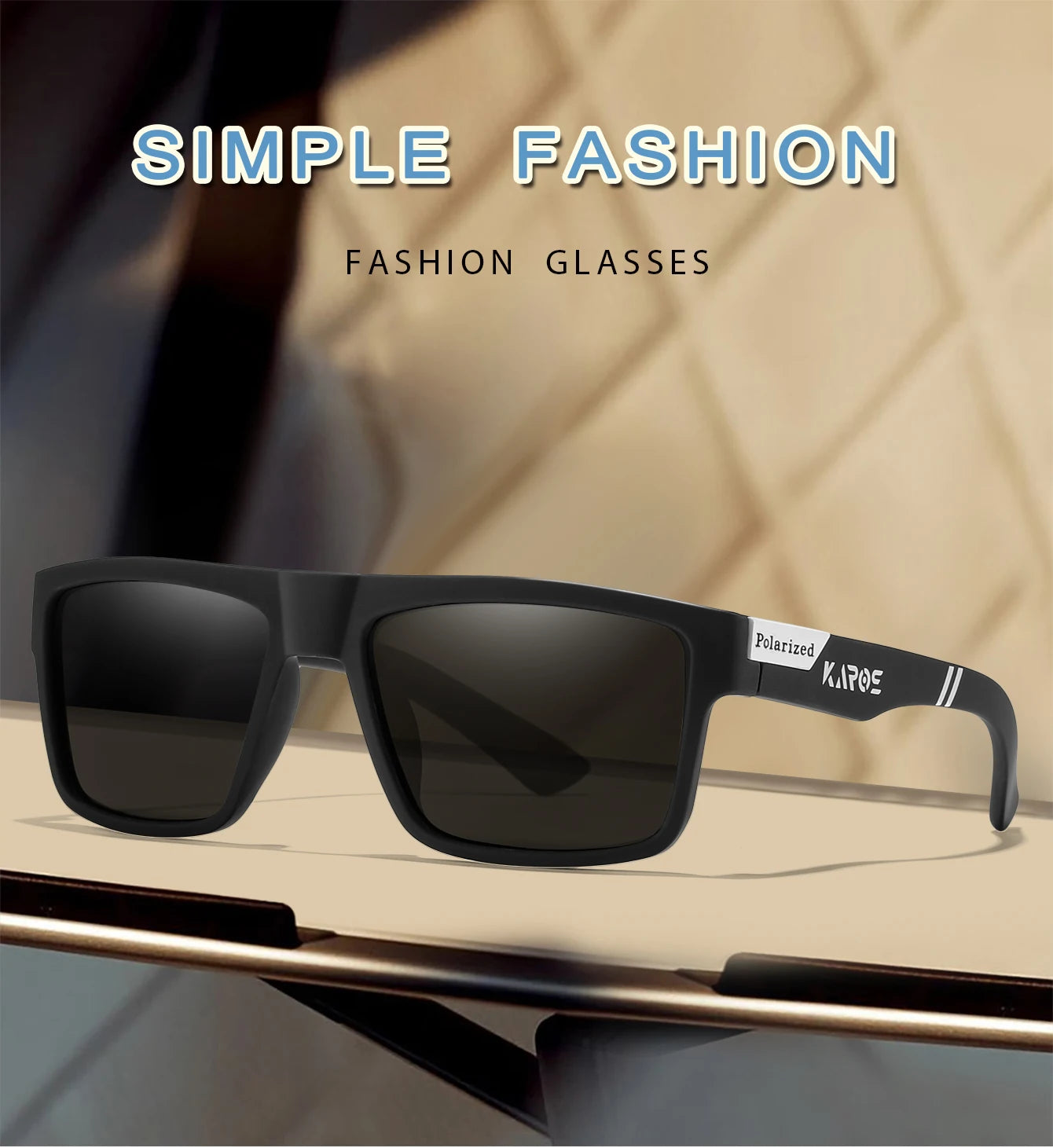 Karos Men's Polarized Sunglasses Square Casual Outdoors Sun Glasses Women Unisex Sunglass Sports Driving Fishing UV400 Eyewear