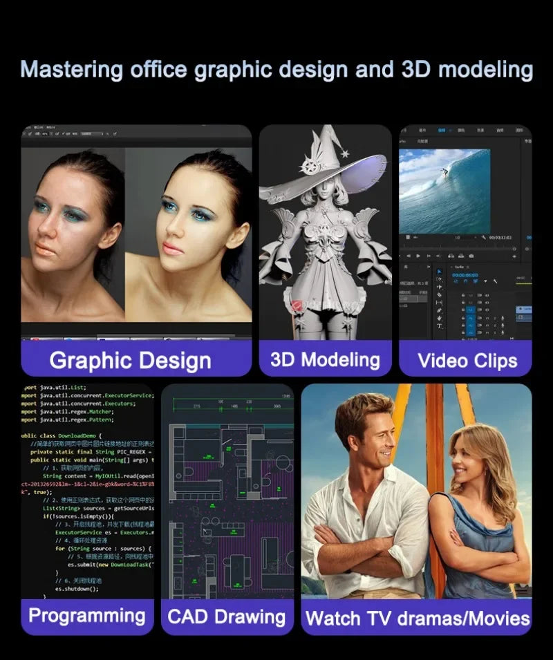 LENO 15.6"Portable Laptop 32GB DDR4 2TB SSD Intel N5095 Wntindows11 Notebook PC Gamer Office Computer with Backlit Fingerpri