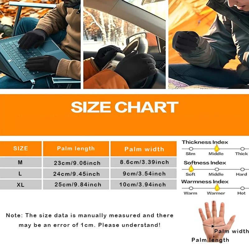 MuqiNush Winter Warming Gloves Men's And Women's Touch Screen Outdoor Lining Fingerless Design For Outdoor Sports Fitness Riding