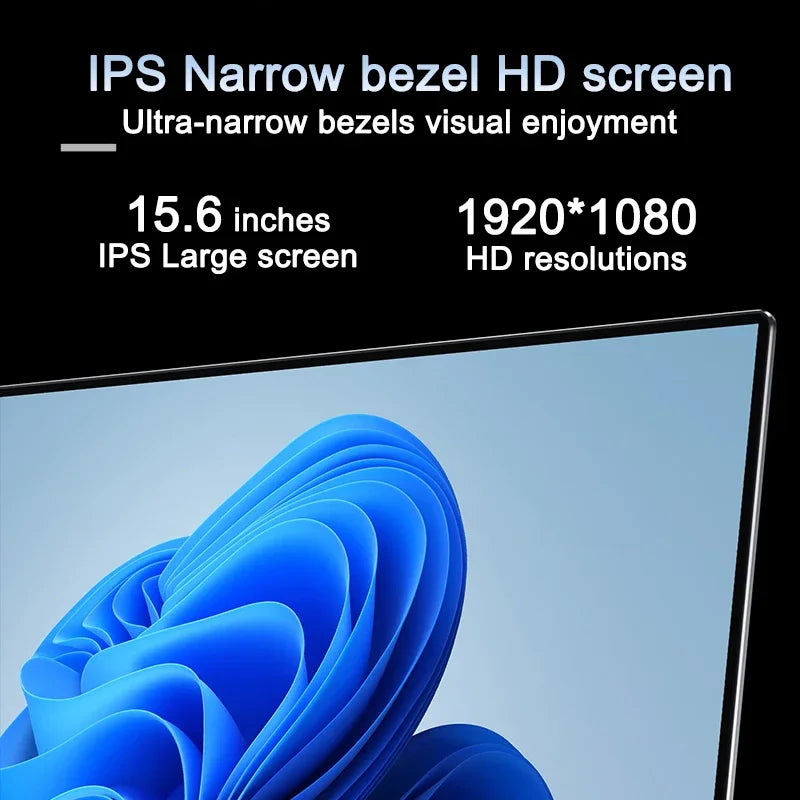 LENO 15.6"Portable Laptop 32GB DDR4 2TB SSD Intel N5095 Wntindows11 Notebook PC Gamer Office Computer with Backlit Fingerpri