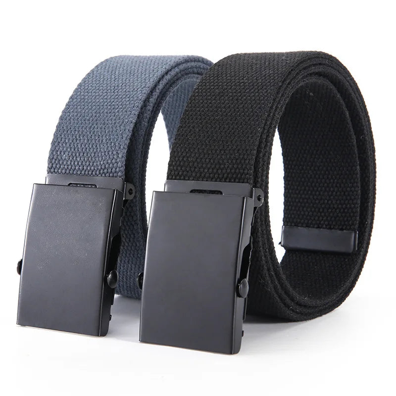 New Men Belt New Fashion Unisex Waist Belt Jeans Male Casual Luxury Canvas 3.8cm Webbing Waistband Ceinture Femme Men Belts