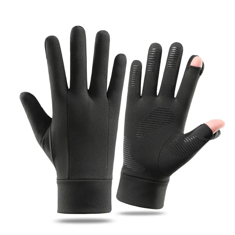 MuqiNush Winter Warming Gloves Men's And Women's Touch Screen Outdoor Lining Fingerless Design For Outdoor Sports Fitness Riding