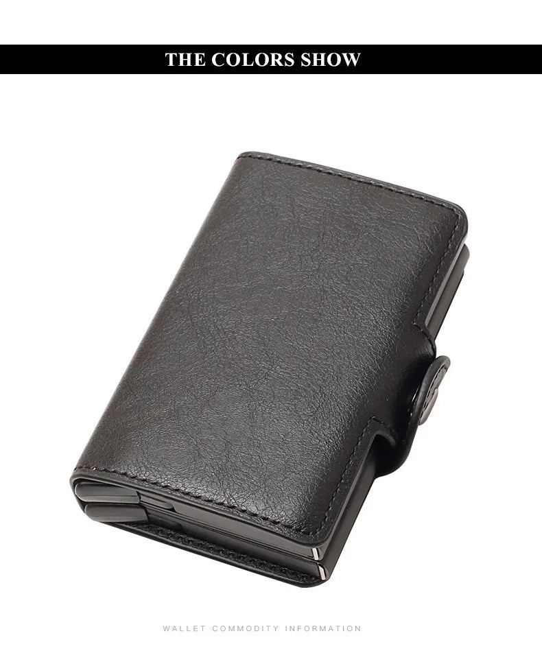 Carbon Fiber Credit Card Holder Mens Double Anti Rfid Bank Cardholder Case Wallet Metal Business Bank Minimalist Wallet Gift