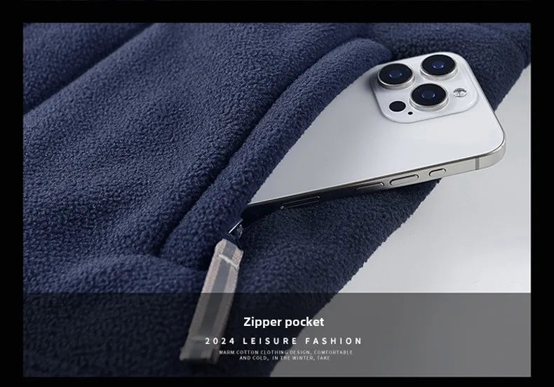 thick Fleece Padded Jacket Men's Autumn Winter Casual Anti-freezing Warm Hooded Coat Polar Cold Fleece Clothing Skiing Jackets